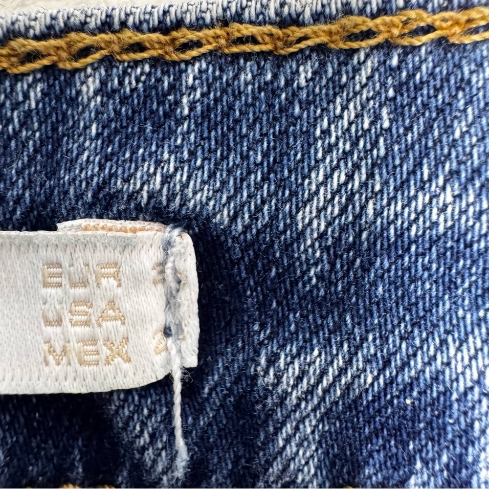 Zara Floral Embroidered Destroyed Ankle Jeans Size 4 - Picture 7 of 12